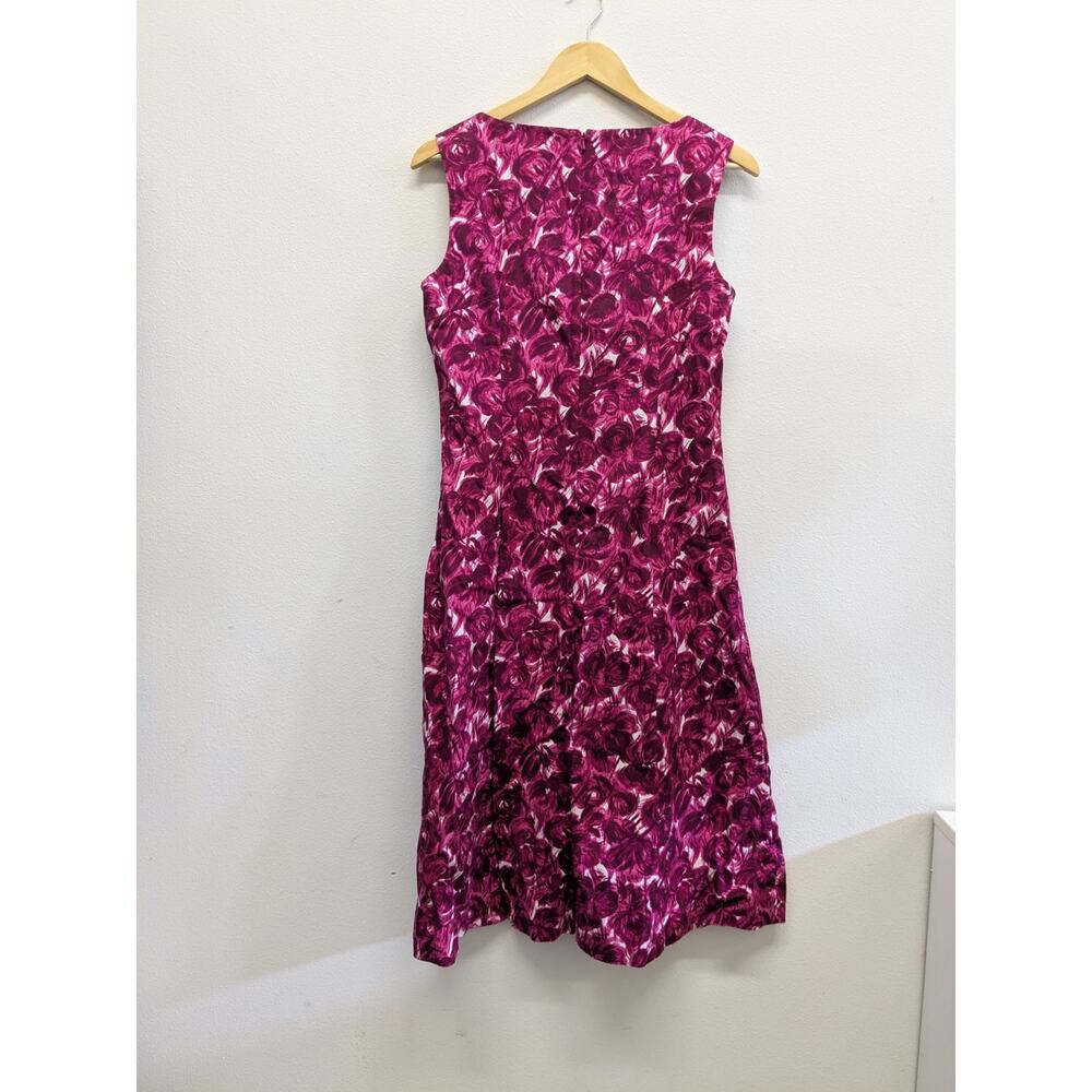 Talbots bright pink floral‎ church dress easter cocktail size 10 - Picture 5 of 7